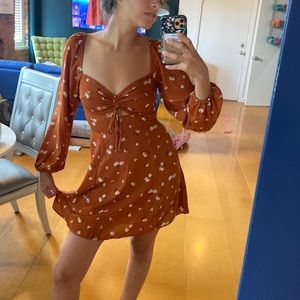 Abercrombie puff sleeve mini dress